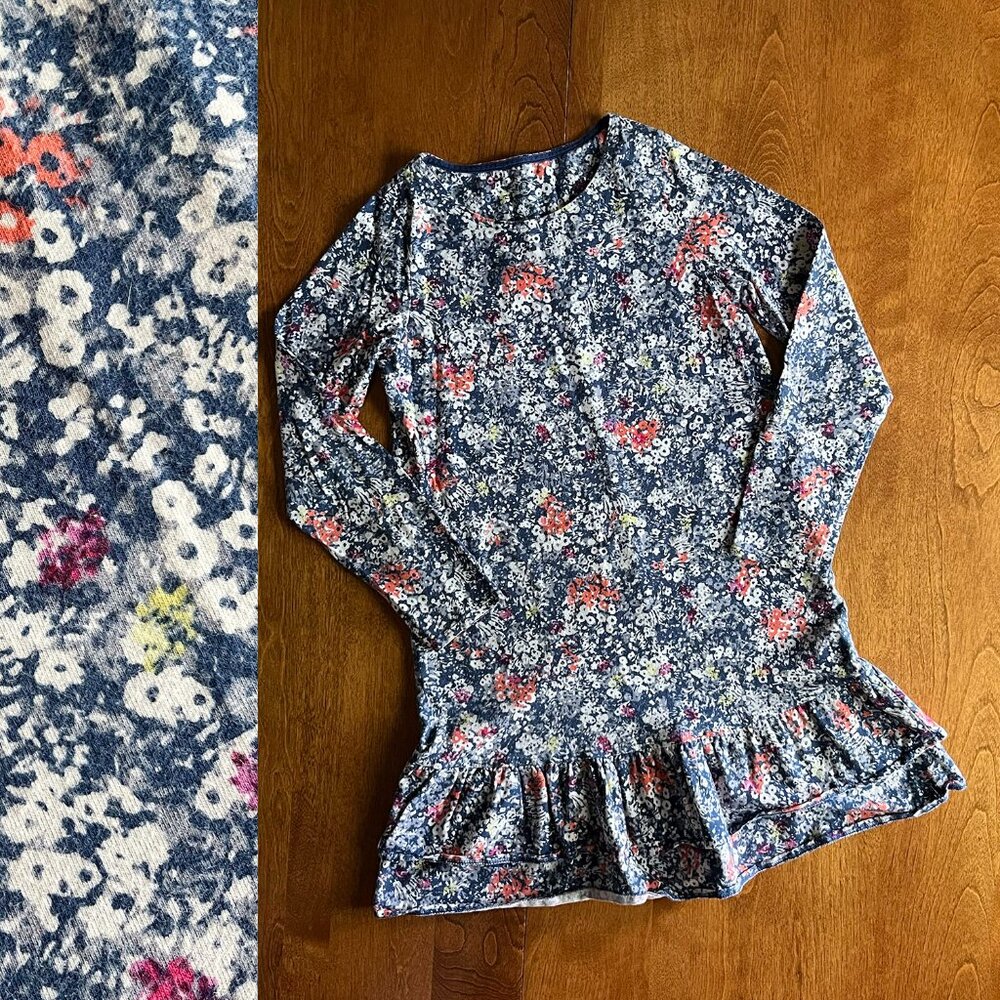 Lands' End drop-waist floral dress S 7-8